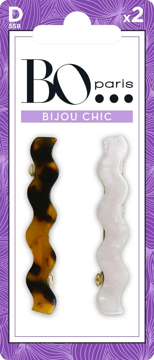 bo-paris-barrettes-pinces-crocodile-noir-rose-x2 image 1