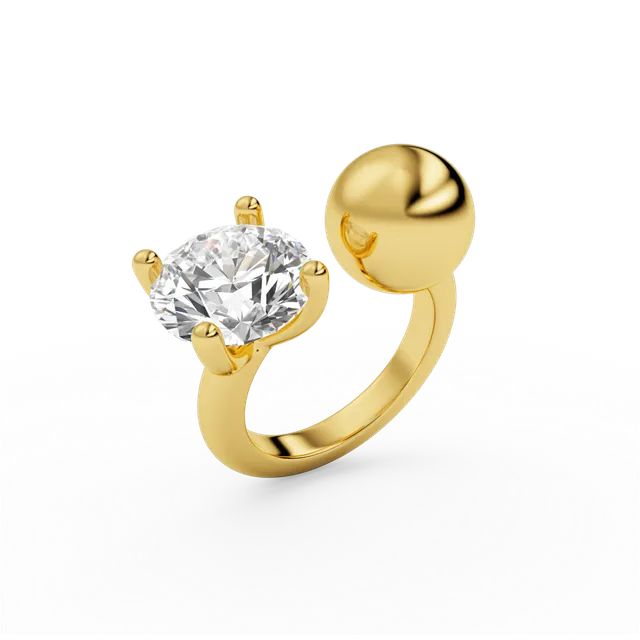billion-avenue-ball-diamond-bague-dor-e-zirconia-ajustable image 1