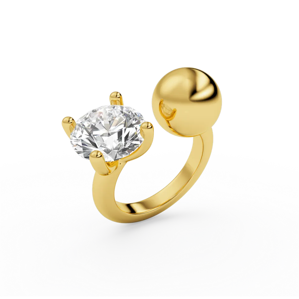 billion-avenue-ball-diamond-bague-dor-e-zirconia-ajustable image 1