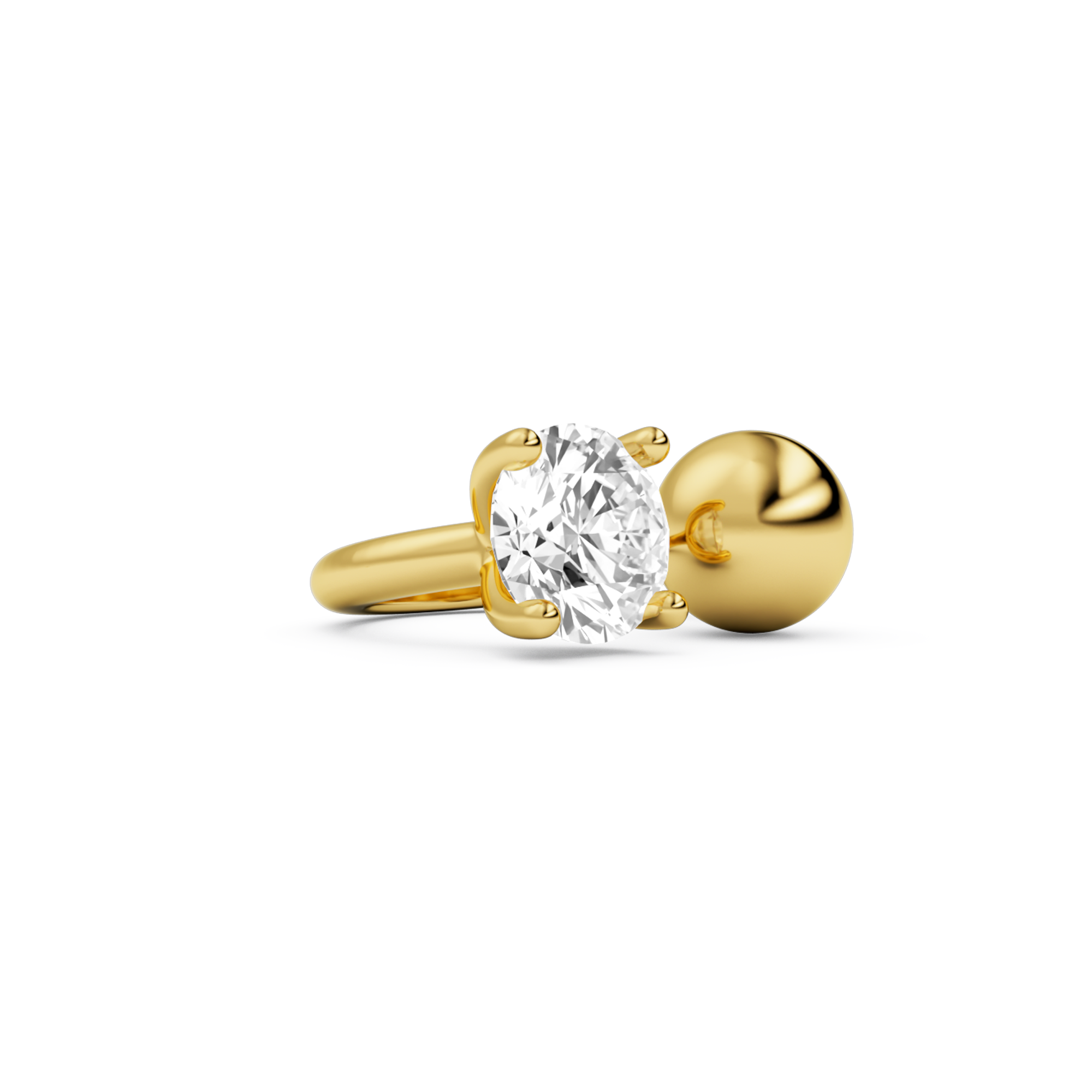 billion-avenue-ball-diamond-bague-dor-e-zirconia-ajustable image 3