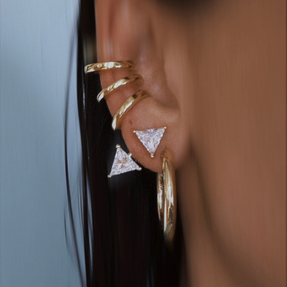 billion-avenue-triangle-diamond-jacket-clou-oreille-or-8mm image 5