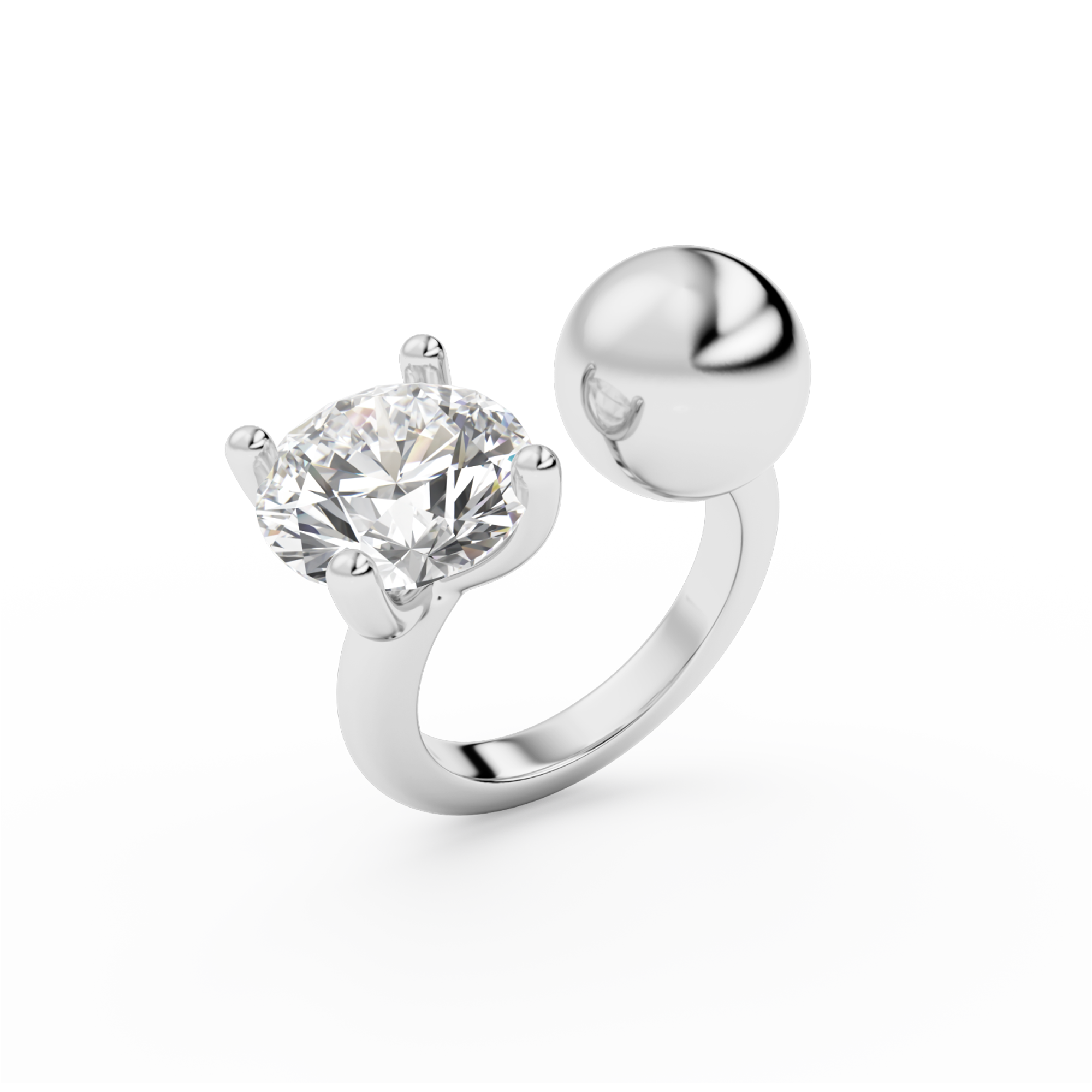 billion-avenue-ball-diamond-bague-dor-e-zirconia-ajustable image 7