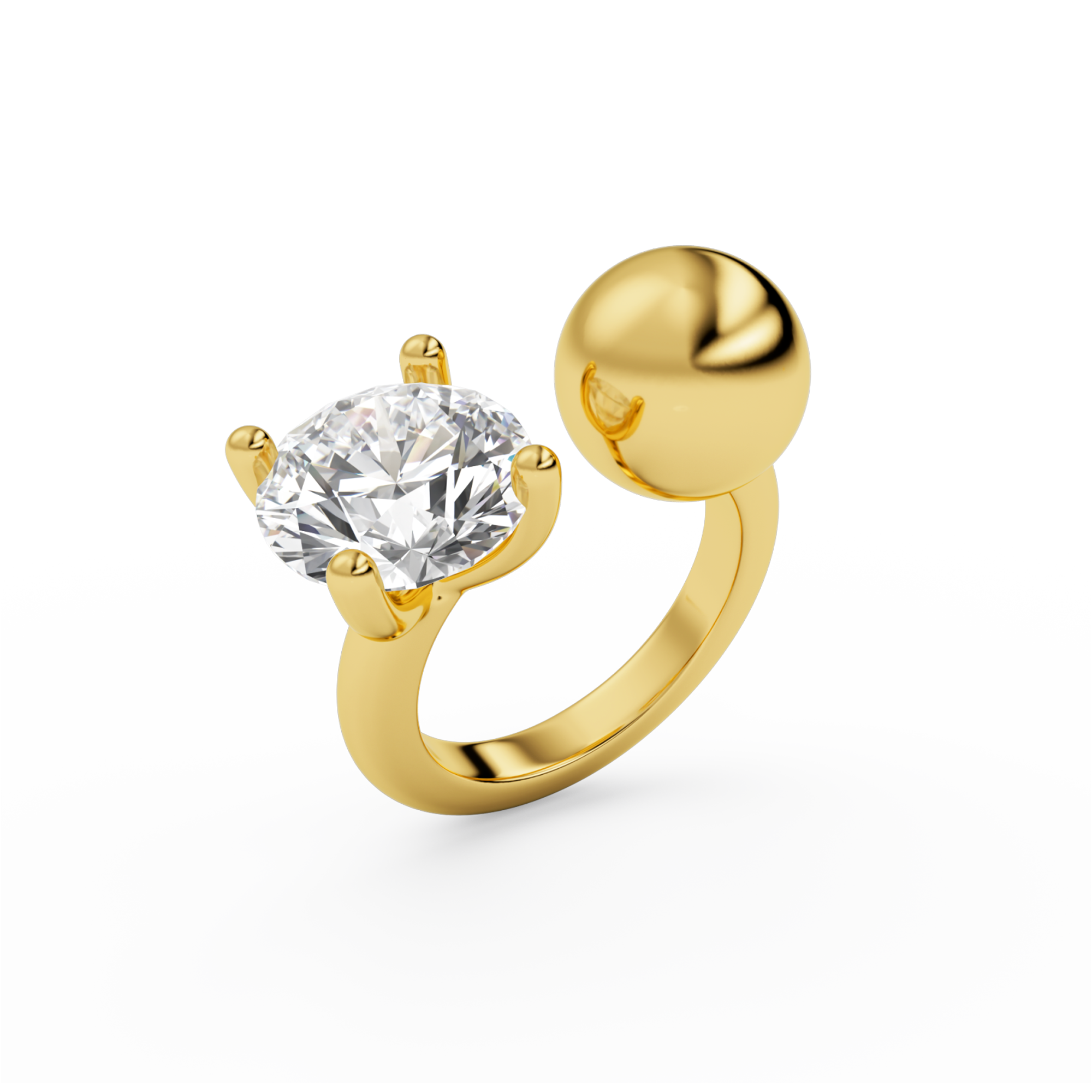 billion-avenue-ball-diamond-bague-dor-e-zirconia-ajustable image 1