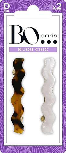 bo-paris-barrettes-pinces-crocodile-noir-rose-x2 image 2