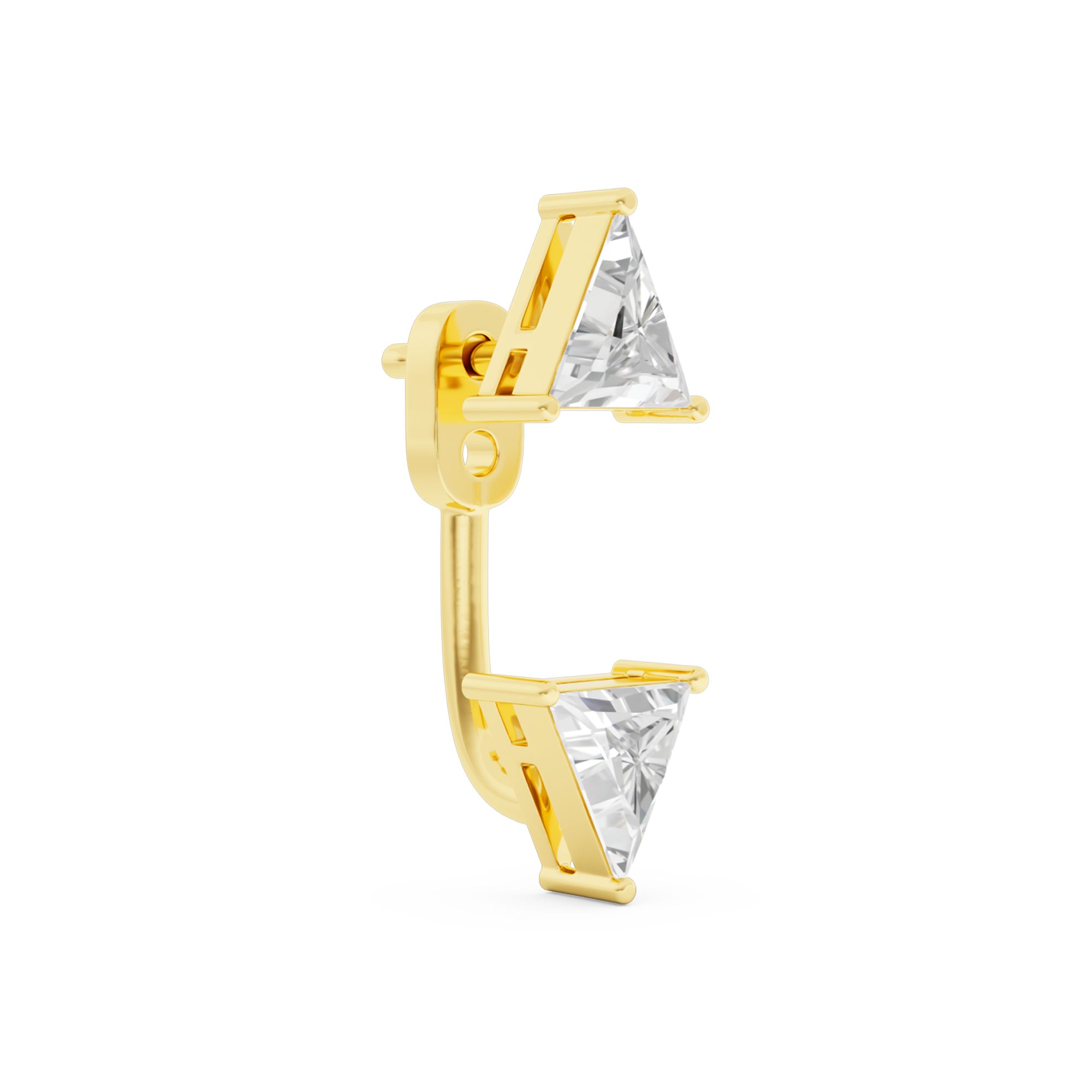 billion-avenue-triangle-diamond-jacket-clou-oreille-or-8mm image 2